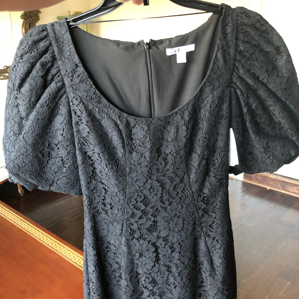 $990 Zac Posen Terry Lace Puff-Sleeve Cocktail - Picture 8 of 12